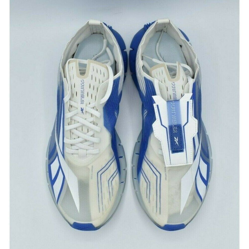 Reebok Mens Size 10.5 Cottweiler Zig 3D Storm X White Blue Blast Running Shoes - Picture 4 of 11